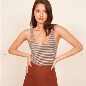 Reformation Roy Bodysuit in Ilya Stripe size small